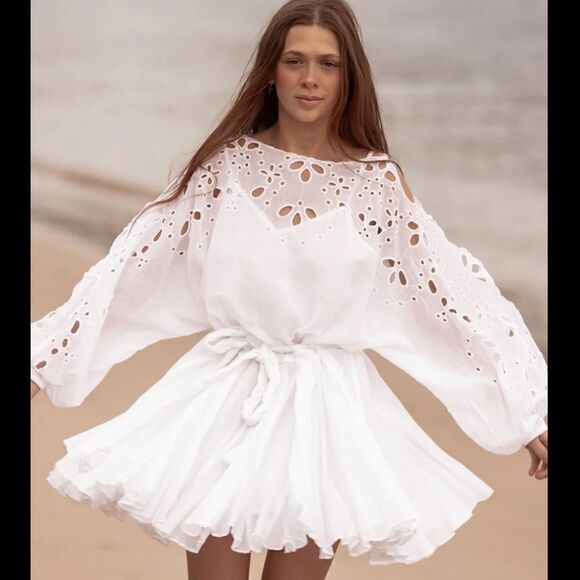 Free People X Mes Demoiselles Pachira belted Mini Dress Size 2 - Picture 4 of 11